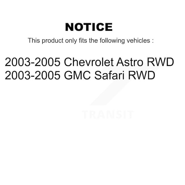 Front Hub Bearing Assembly And Link Kit For 2003-2005 Chevrolet Astro GMC Safari RWD